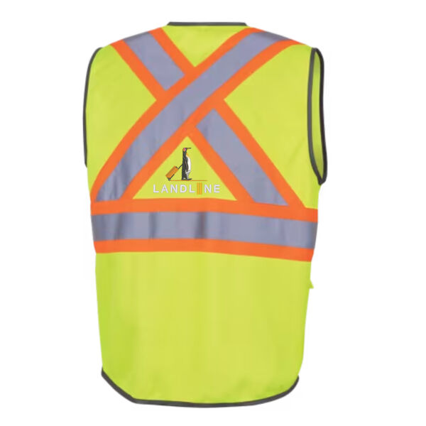 Embroidered Hi-Vis Tricot Poly Safety Vest - Zipper Closure Thumbnail